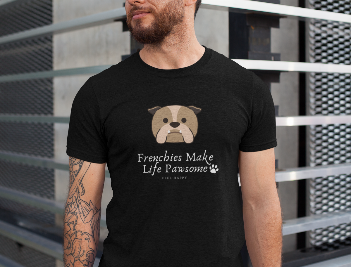 Frenchies make life pawsome T-shirt (Black)